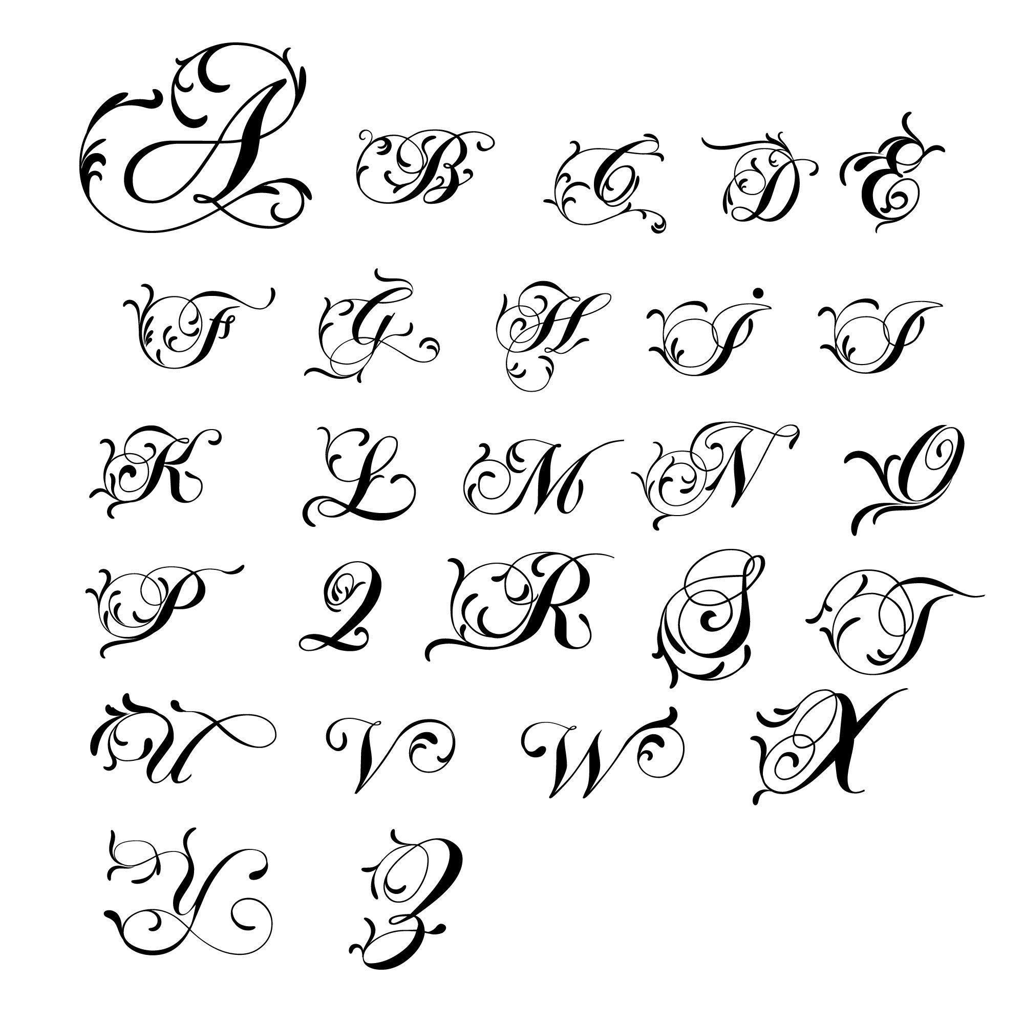 Monogram SVG/PNG Alphabet, Fancy Monogram Alphabet, Digital - Etsy