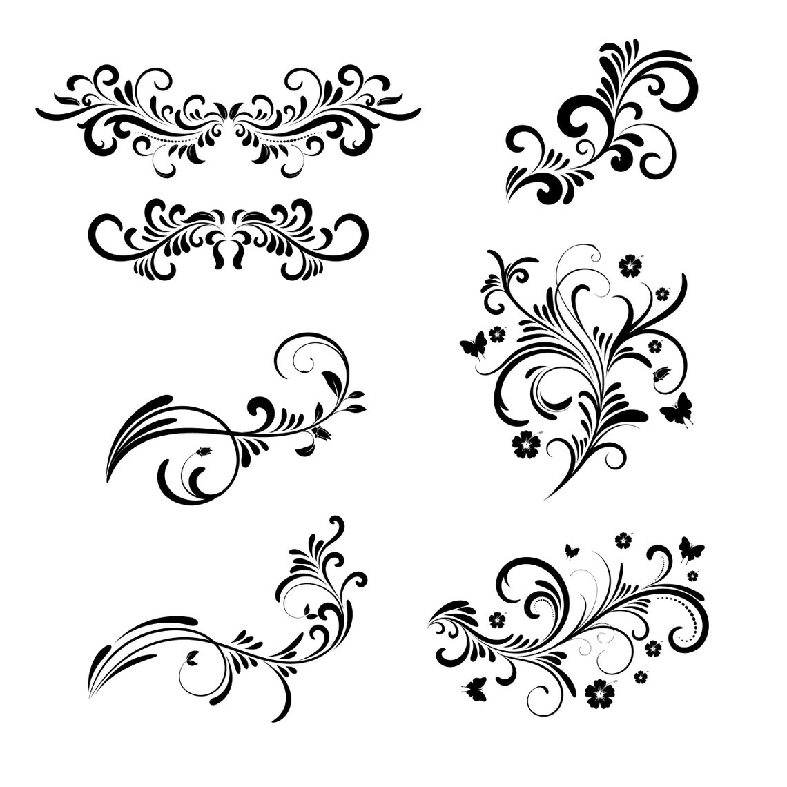 Decorative Ornaments SVG Decorative Vine Ornaments Vine SVG Etsy