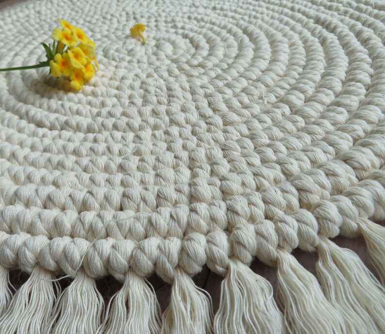 Boho macrame placemats set of round placemats 13 Etsy