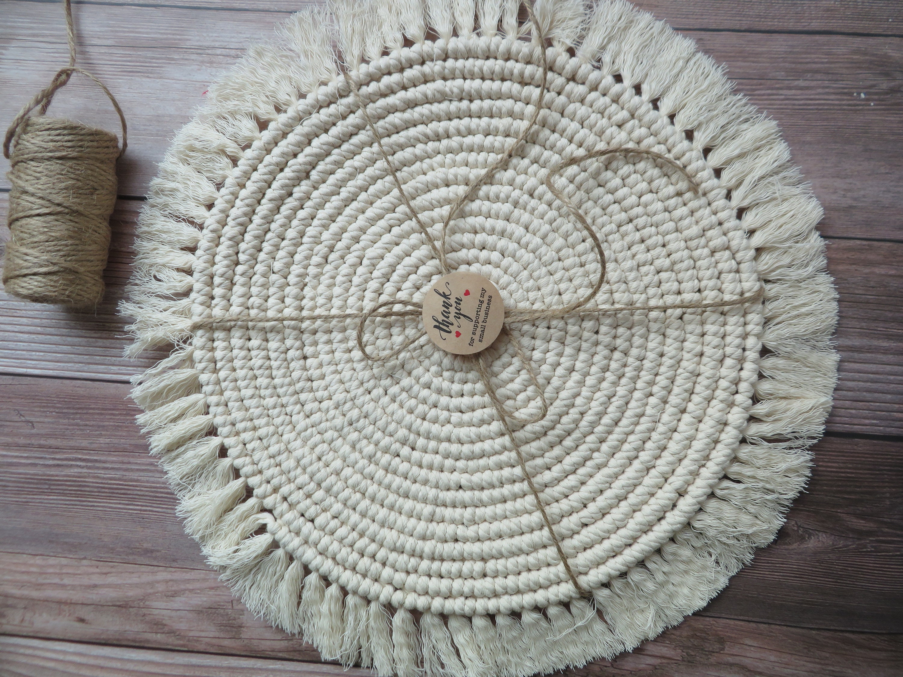 Boho macrame placemats set of round placemats 13 Etsy
