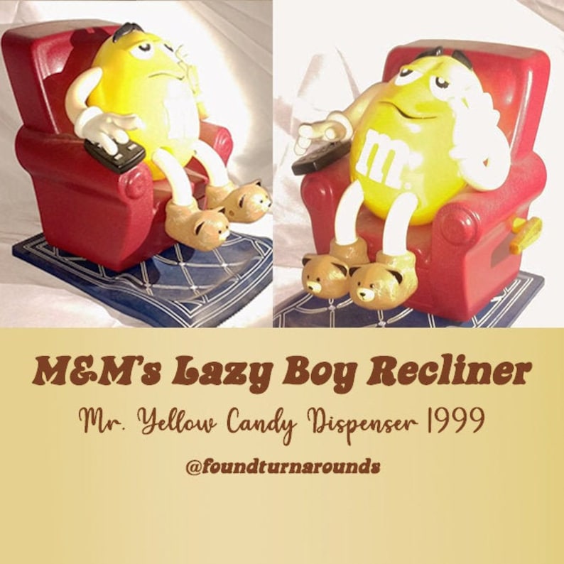 Vintage Collectible M/&M/'s Yellow Lazy Boy Chair Recliner Candy Dispenser 1999