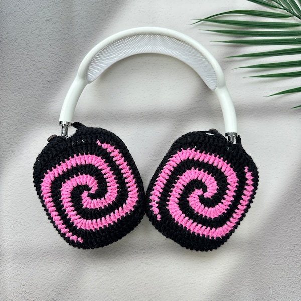 Striped Crochet Airpods Max Headphone Cover,Striped Design,Cute AirPod Max Cover,Knitted Crocheted Case,Handmade,Blue Airpod Max Cover