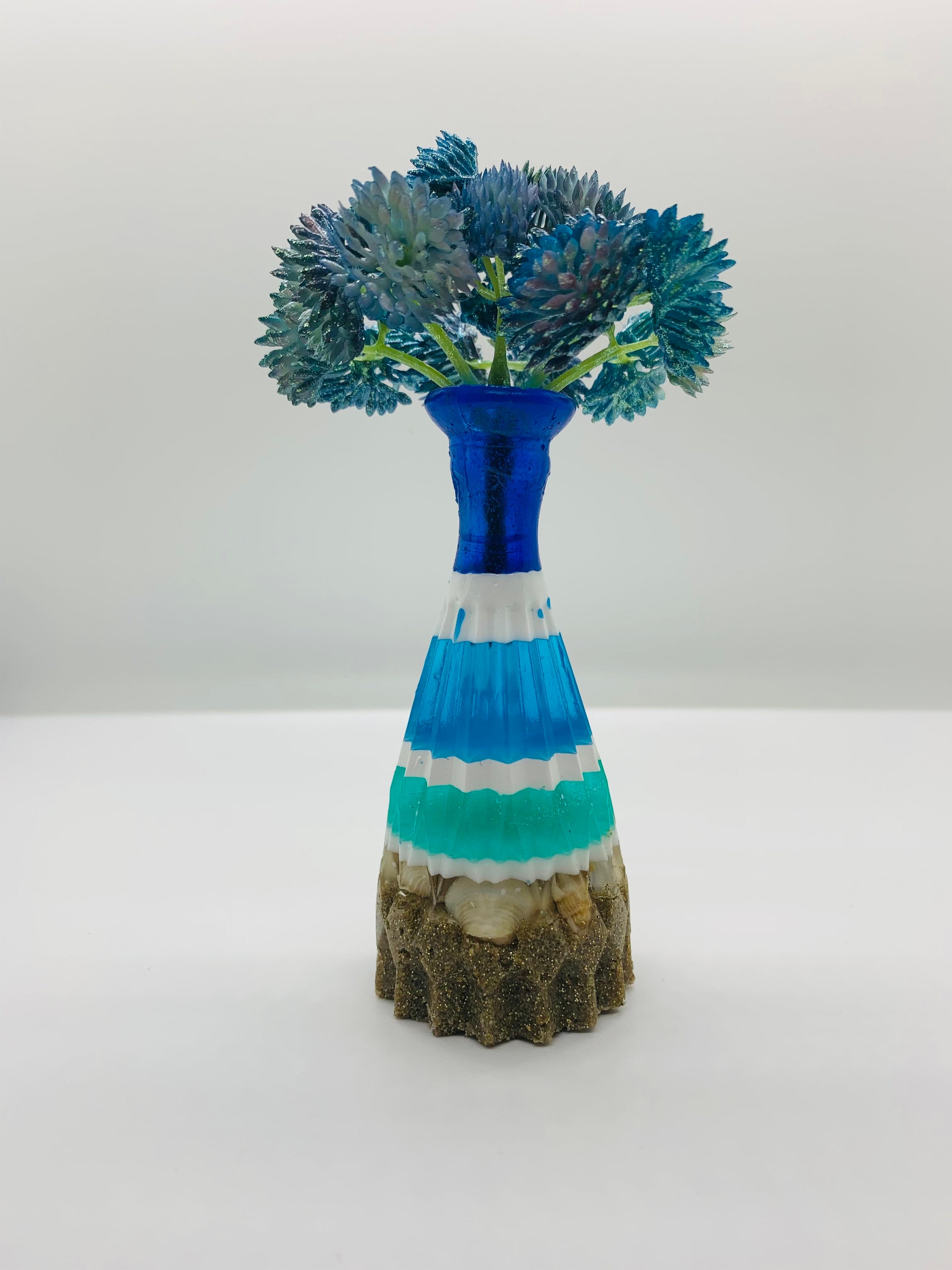 Beach Resin Vase Ocean Resin Vase Flower Vase Ocean Beach Vase