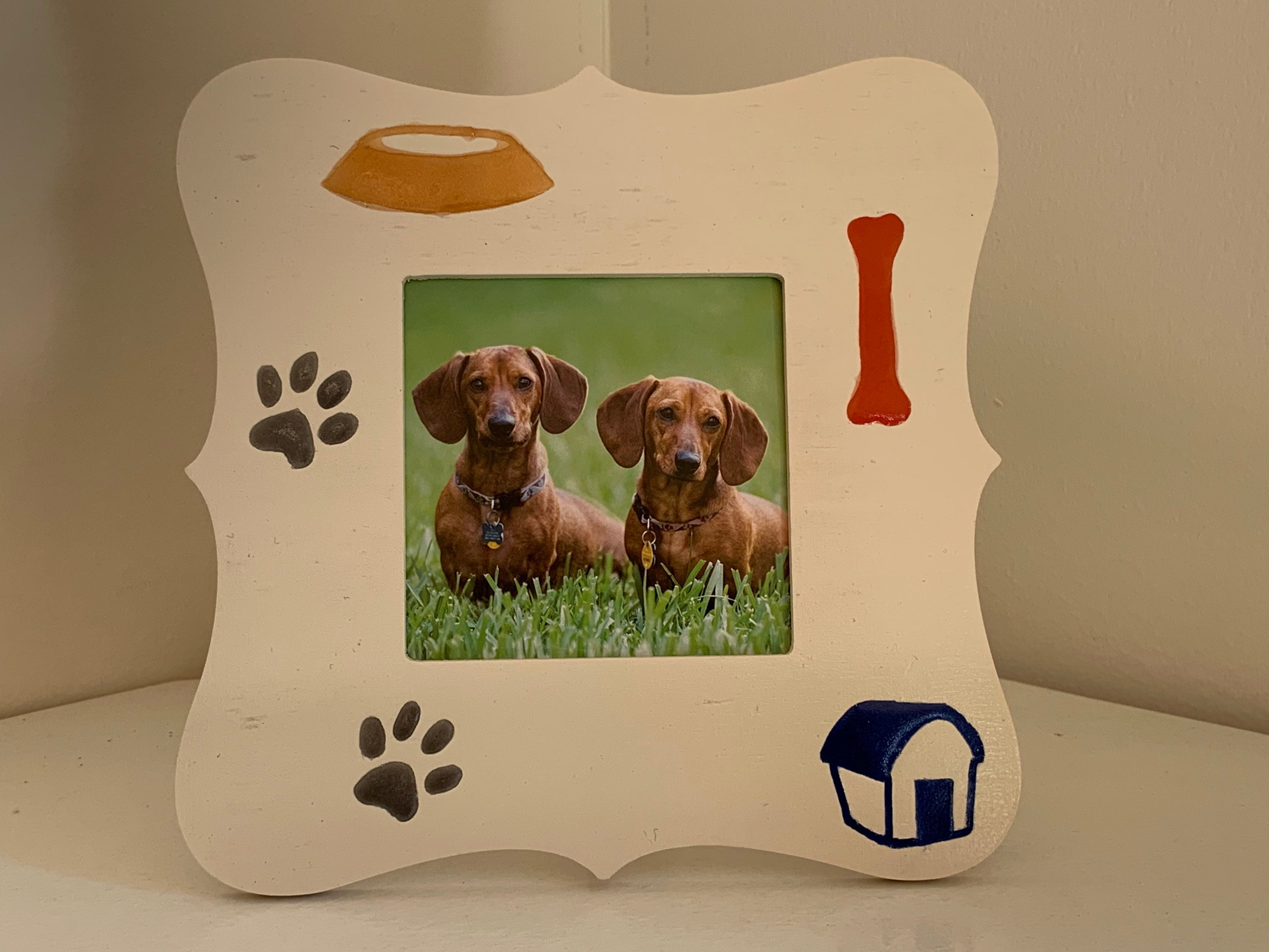 Handmade Carved Dog Picture Frame Handmade Carved Dog Picture Frame