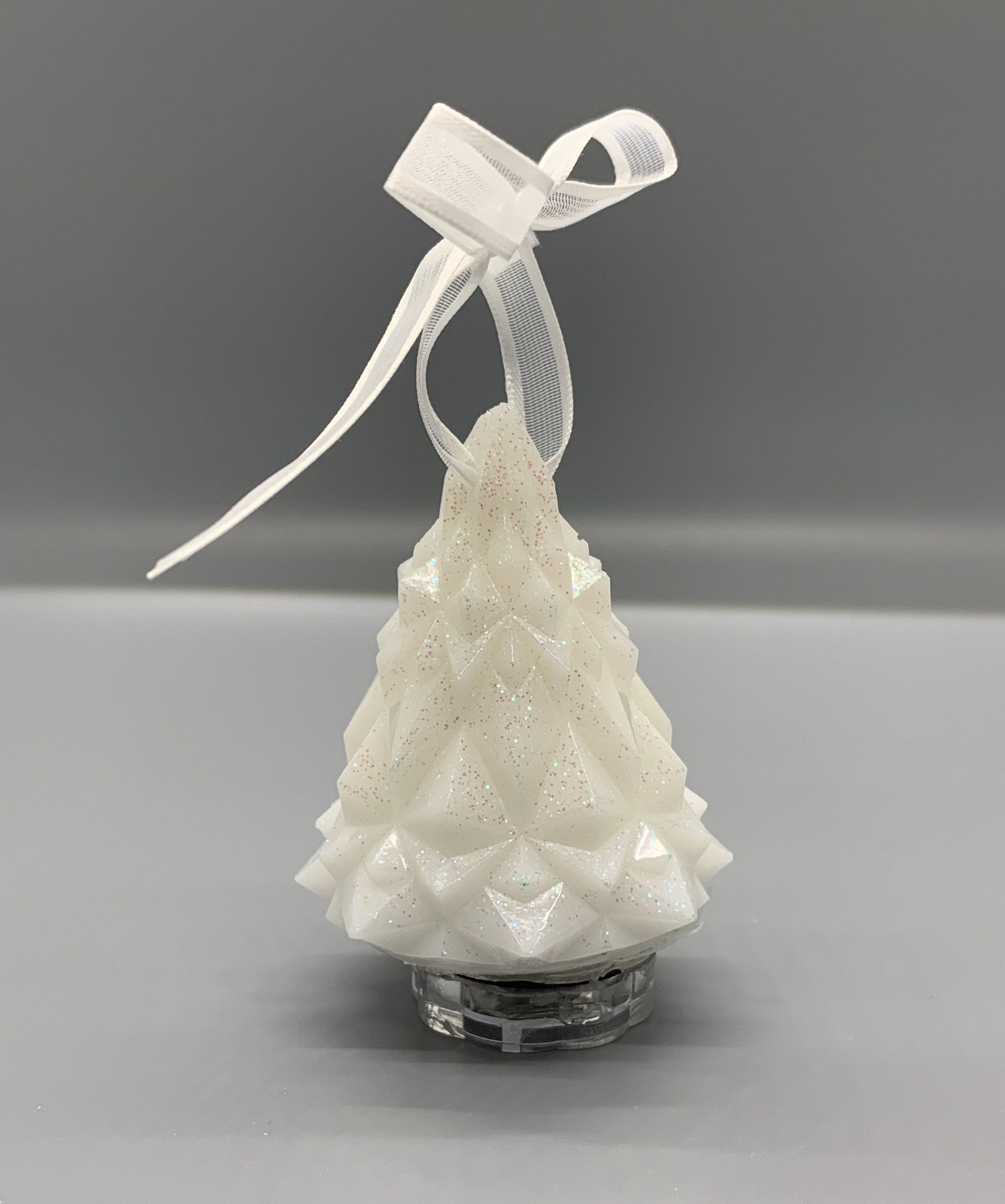 Lighted Christmas Tree Ornament 3D White Christmas Ornament Tree White Christmas Ornaments For Tree