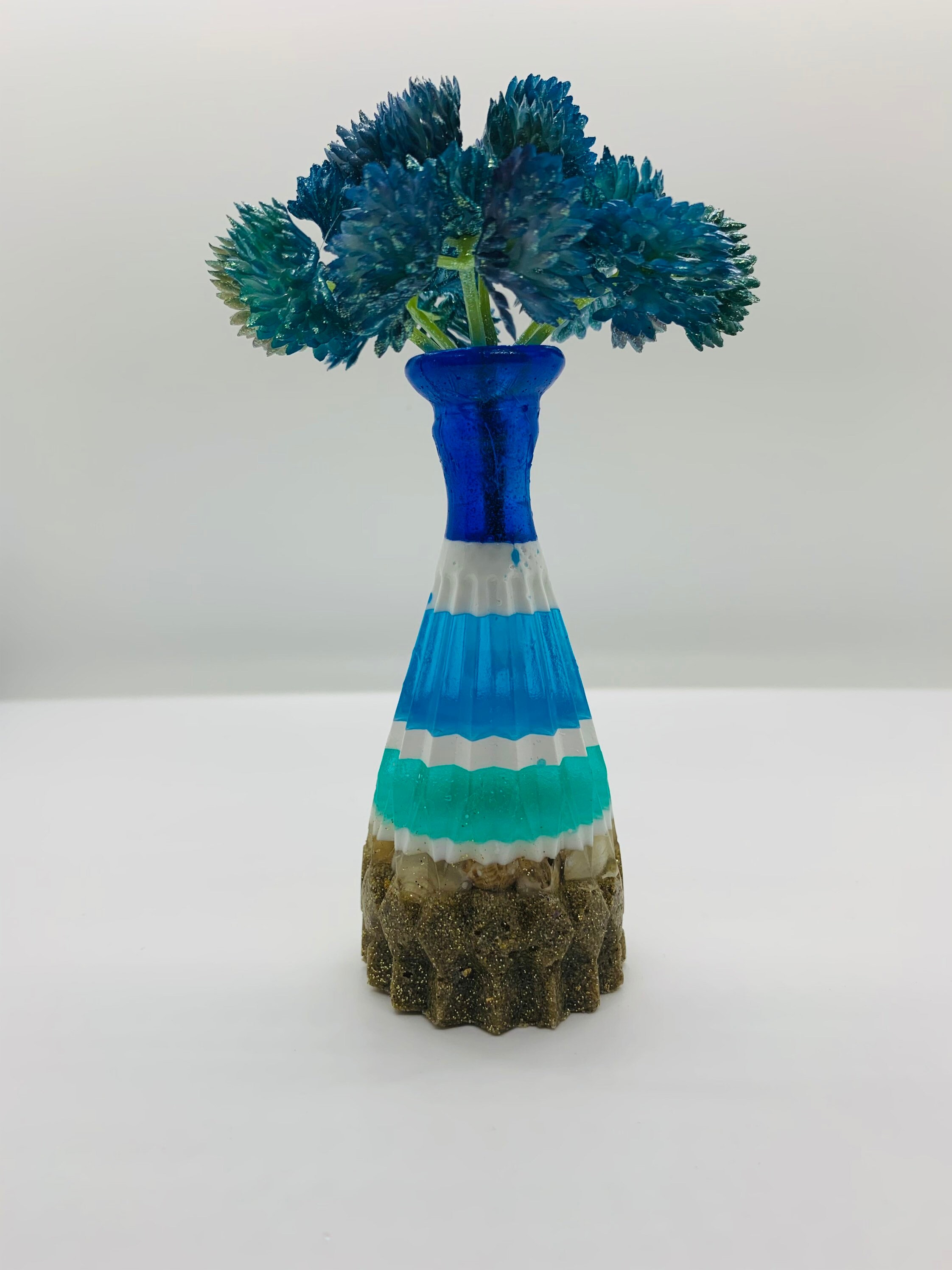 Beach Resin Vase Ocean Resin Vase Flower Vase Ocean Beach Vase