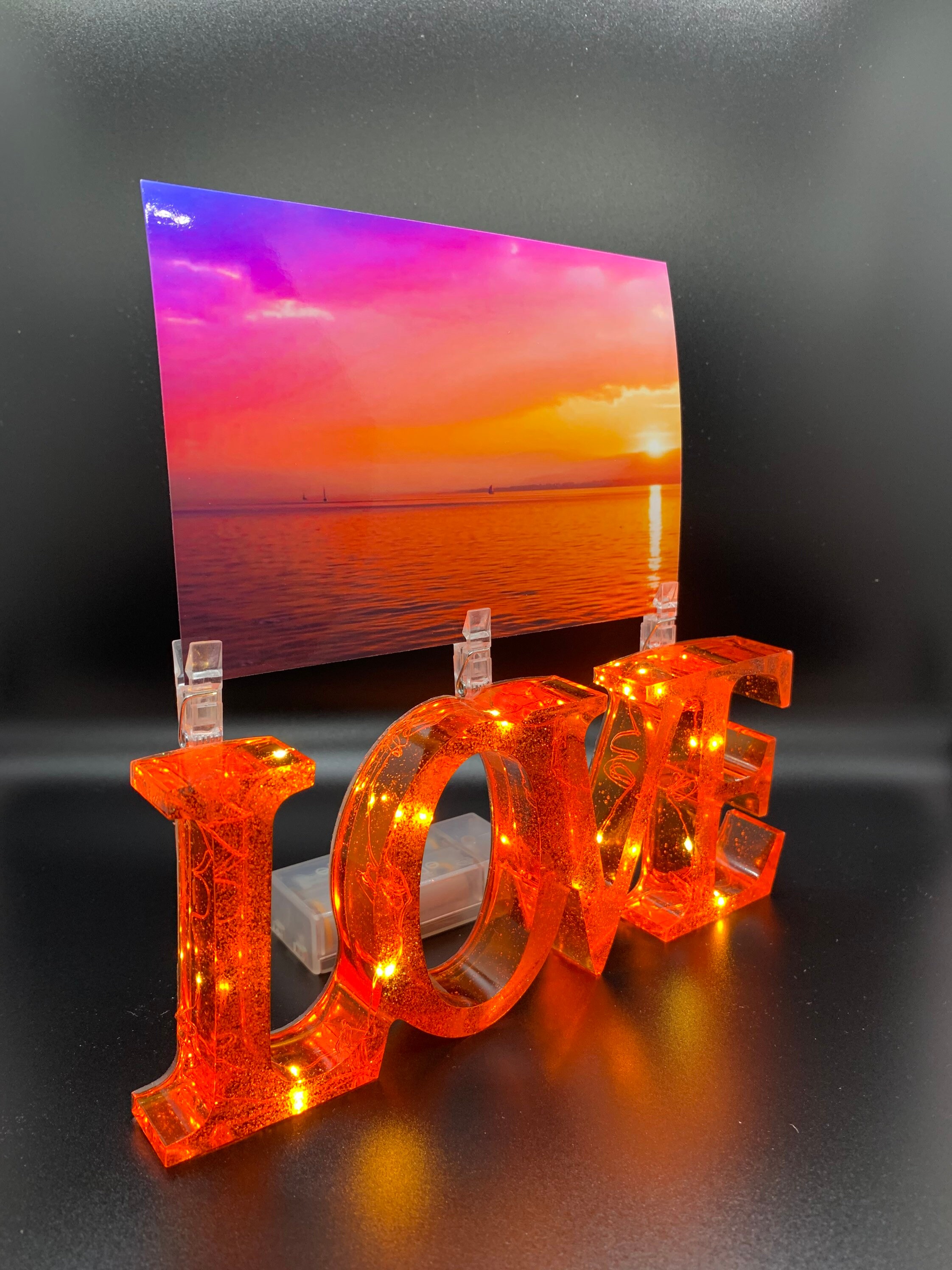 Resin Fairy Light Love Sign Picture Holder