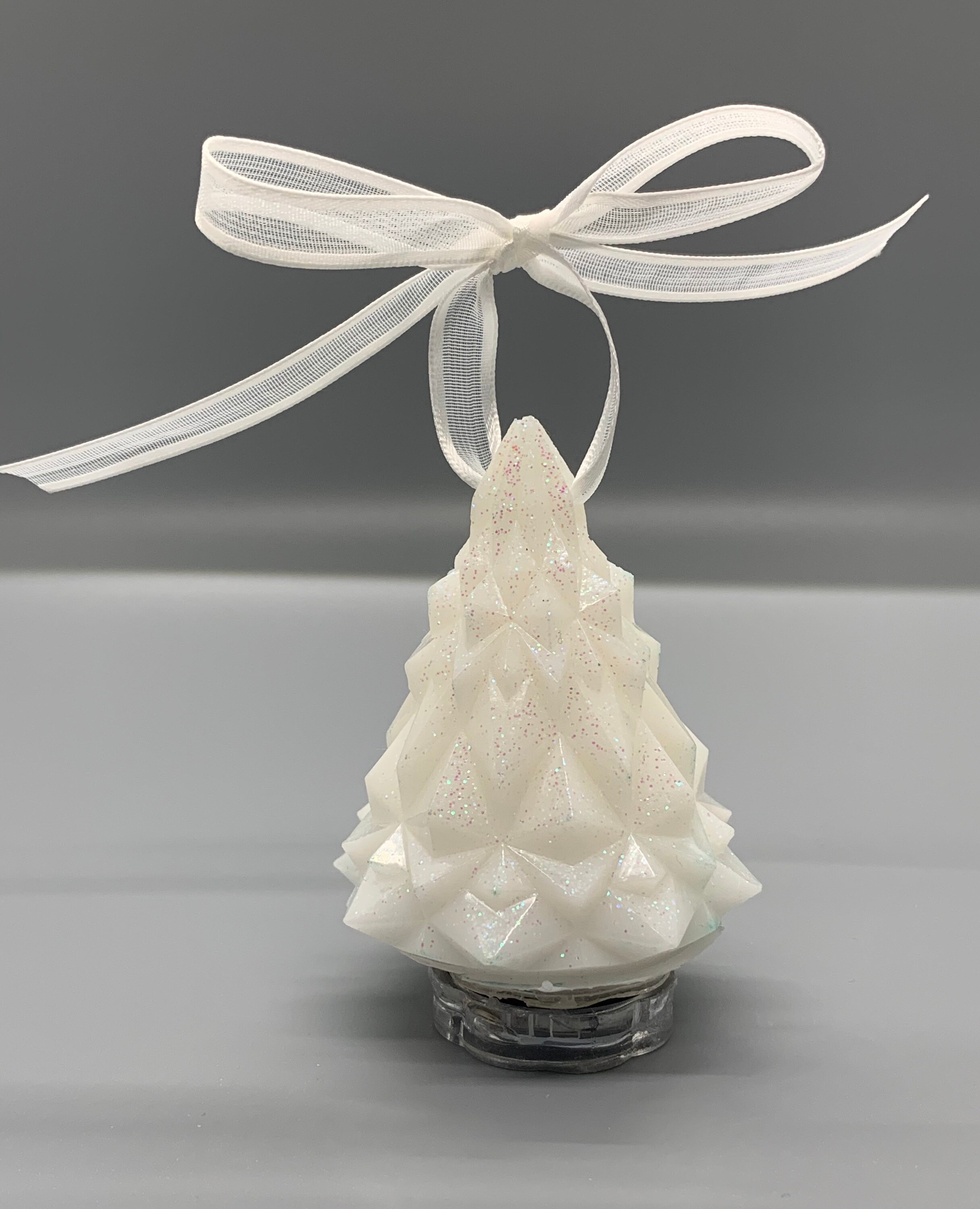 Lighted Christmas Tree Ornament 3D White Christmas Ornament Tree White Christmas Ornaments For Tree