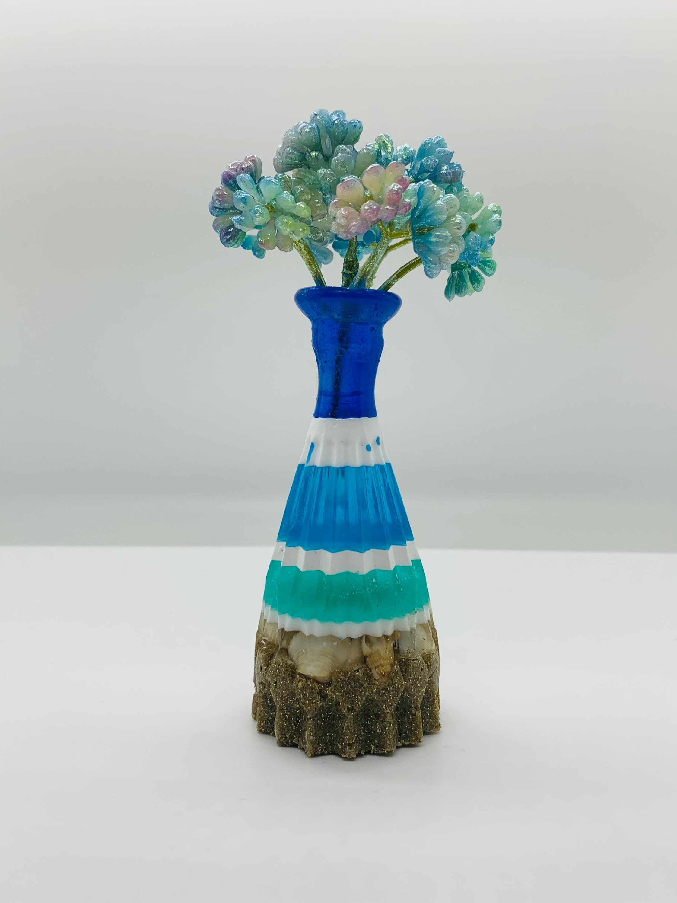 Beach Resin Vase Ocean Resin Vase Flower Vase Ocean Beach Vase