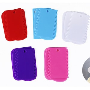 Ensemble de 3 grattoirs à pâte en plastique : décoration de gâteaux et de bols