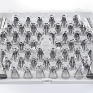 57 Piece Baking Piping Tips Set: Stainless Steel Nozzles, Couplers, Flower Nails