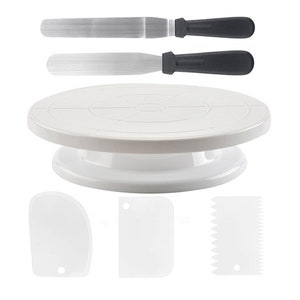6-teiliges Set Backzubehör Backwerkzeuge Tortendekoration Zubehör Kits Tortenteller Sets Kuchenschaber
