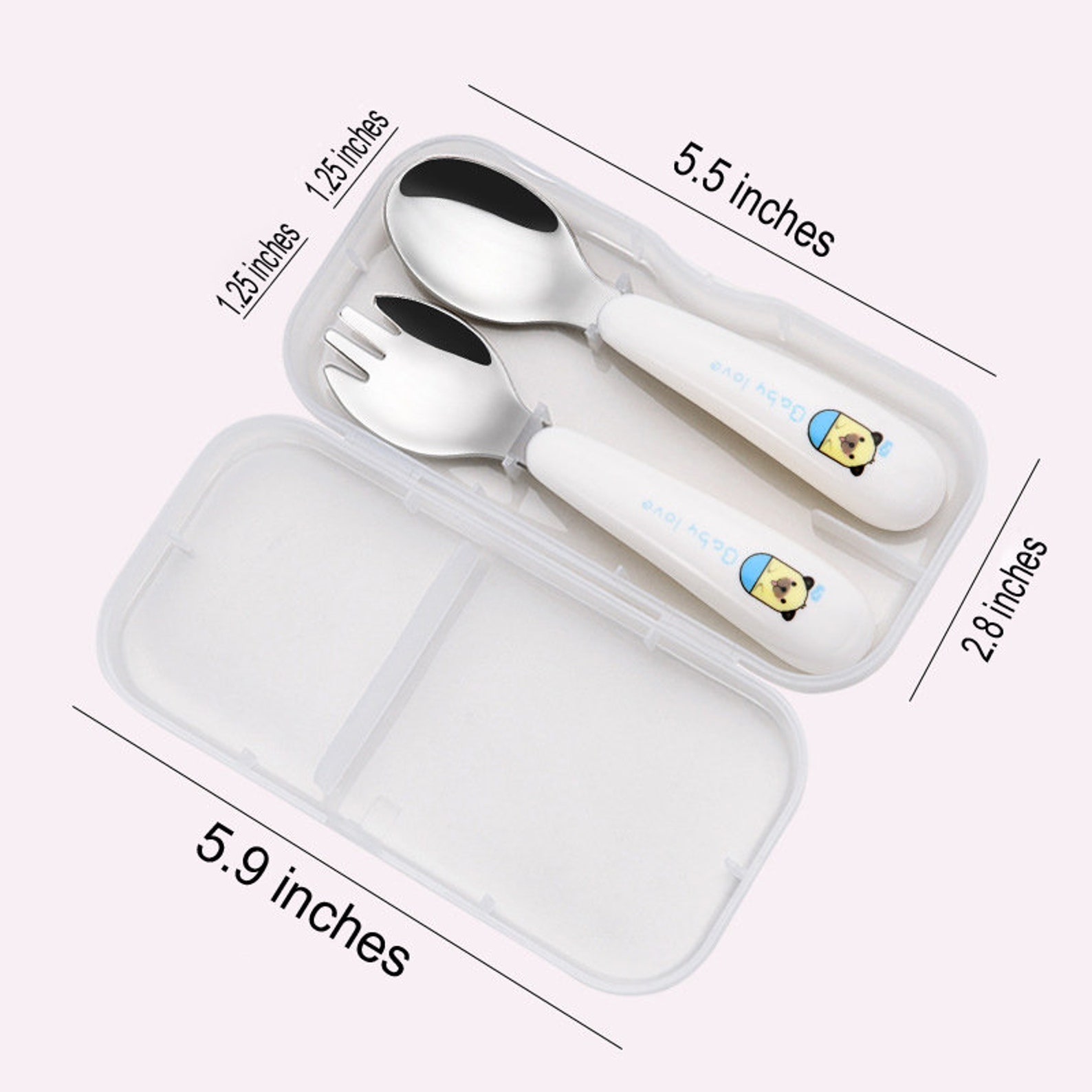 Spoon & Fork Travel Set With Plastic Carry Case for Baby Etsy UK