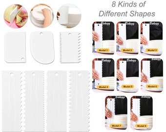 7 pcs Icing Sopplea Decorating Comb Smoother Fondant Cake Scraper Set