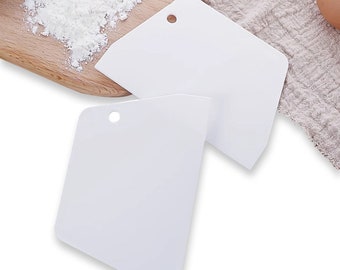 2-pc Large Trapezoidal Scrapers Dough Cutter Food-Grade Plastic Cake Smoother Baking Tools Accessories