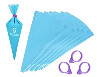 Reusable Silicone Piping Bags: 12" Decorating Kit with Bag Ties