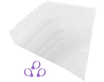 100 Disposable Pastry Bags (14-16 Inches) with 3 Bag Ties
