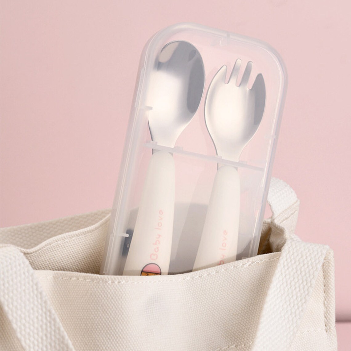 Spoon & Fork Travel Set With Plastic Carry Case for Baby Etsy UK