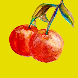 Tangerine Acrylic Painting  A5 Print