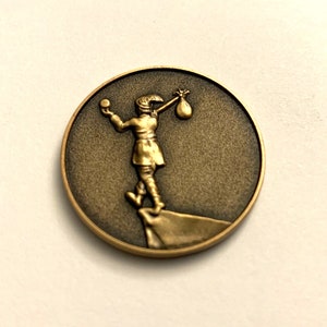 The Fool- Tarot Coin (antique gold tone)