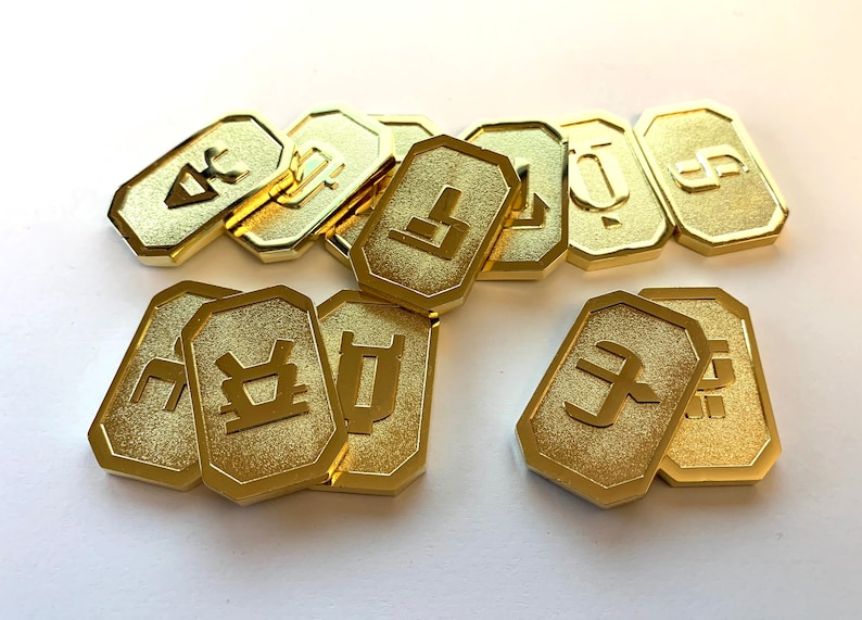 Set of 12 Gold-Tone Battlestar Galactica Cubit Currency