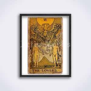 The Lovers – Tarot Card Print, Major Arcana, Greater Arcana, Wahrsagerei, mystisches Symbol, Vintage Kunst Poster (DIGITAL DOWNLOAD)