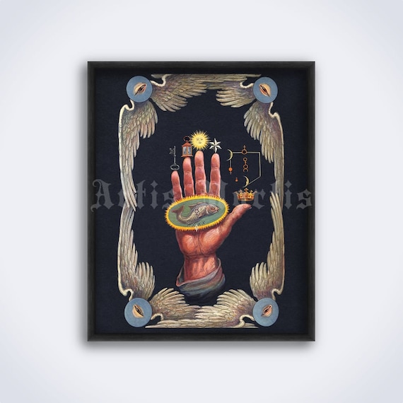 Hand of Wisdom Print: Kabbalah Alchemy Esoteric Art (Digital Download)