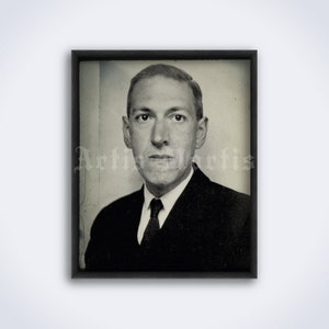 H.P. Lovecraft Vintage Foto Porträt, Cthulhu, seltsame Horror Fiktion Fantasy Schriftsteller, Autor, Wand Kunst, Druck, Poster (DIGITAL DOWNLOAD)