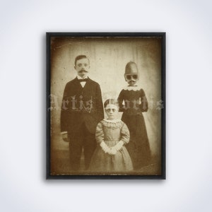 Odd family photo, strange Halloween costumes, Victorian, weird, vintage photography, art print, poster (DIGITAL DOWNLOAD)