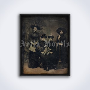 Four witches coven, sabbath – Victorian Halloween photo, print, poster (DIGITAL DOWNLOAD)