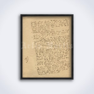James Joyce Ulysses handwritten manuscript page poster, literary gift, literature, decor, art, print (DIGITAL DOWNLOAD)