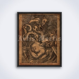 Tormento do gostar – Sinner in der Hölle gefoltert, Strafen, Mittelalter Dunkle Kunst, Vintage Druck, Poster (DIGITAL DOWNLOAD)