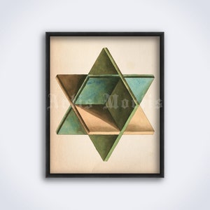 Hexagram Mandala art #5 du manuscrit alchimique de Manly P. Hall. Géométrie sacrée, hermétisme, impression vintage, affiche (TÉLÉCHARGEMENT NUMÉRIQUE)