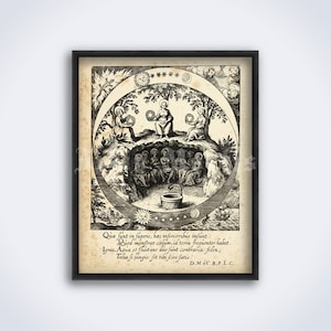 Seven Kings in Hades medieval alchemical illustration – alchemy art, occult print, poster (DIGITAL DOWNLOAD)