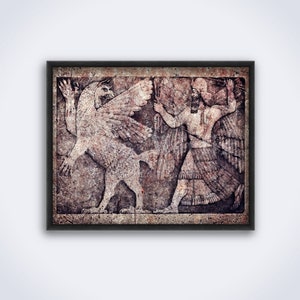 Marduk and Tiamat, Akkadian myth - ancient Sumerian art, Babylon mythology print, poster (DIGITAL DOWNLOAD)