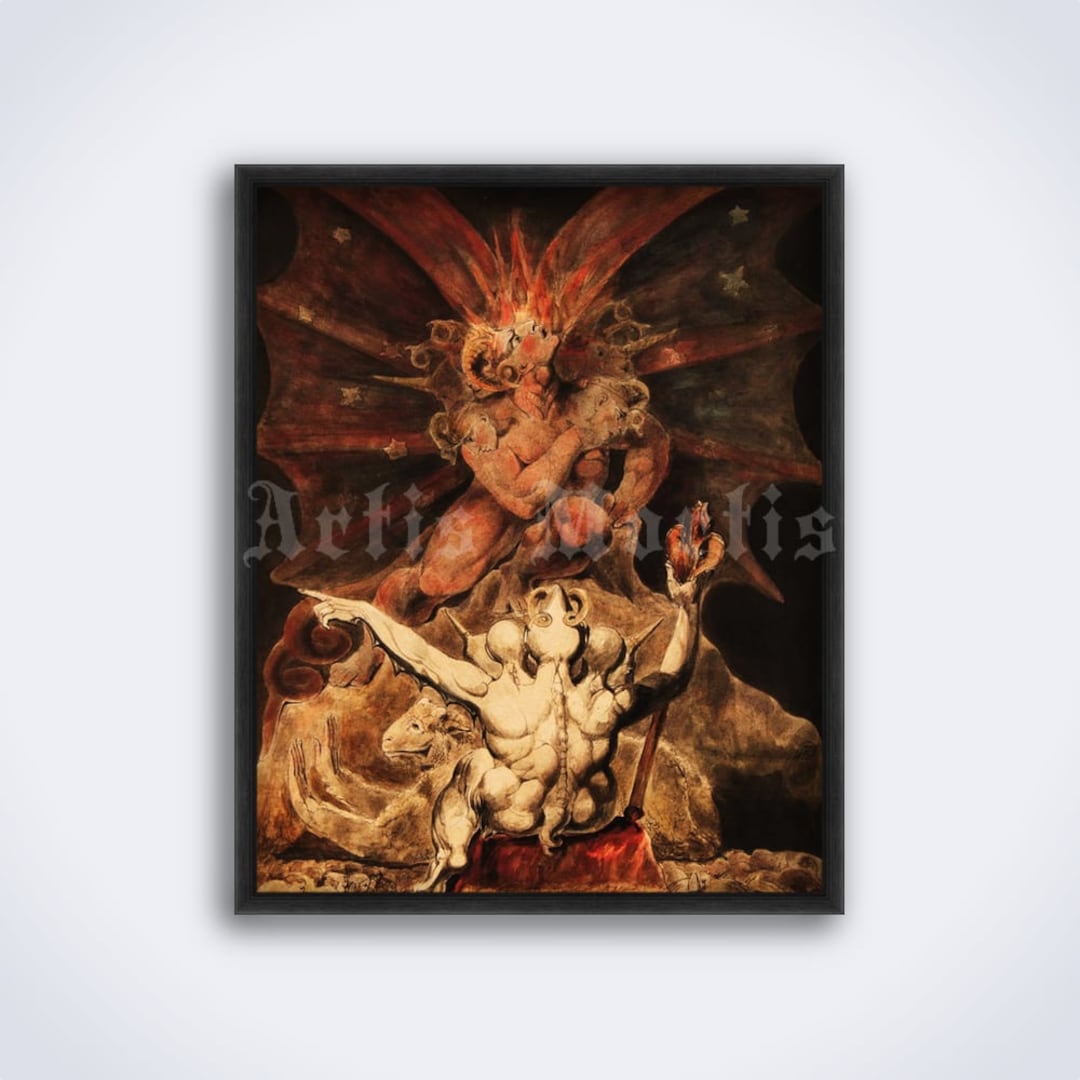 ウィリアム・ブレイクのアートプリント：獣の数字 666（デジタル