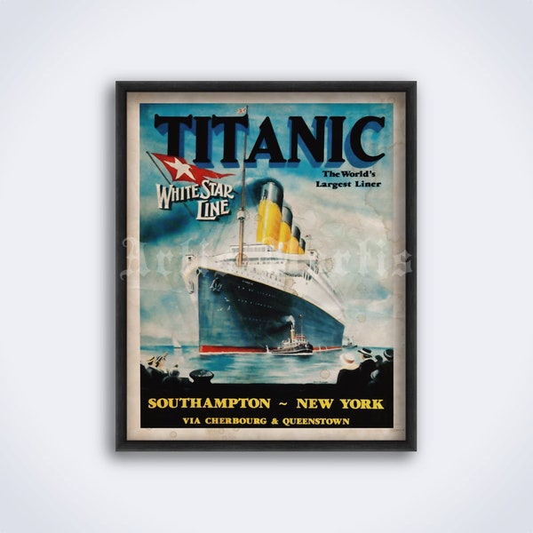 RMS Titanic White Star Line vintage 1912 advertisement poster, print (DIGITAL DOWNLOAD)