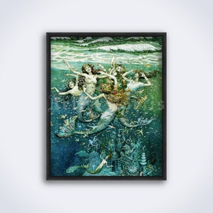 Little Mermaid – fairy tales illustration, mermaids print, fairytale art, water nymph, magic, underwater, poster (DIGITAL DOWNLOAD)