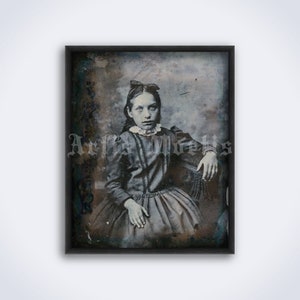 Strange ghostly girl – vintage gothic daguerreotype photo, creepy, weird print, poster (DIGITAL DOWNLOAD)