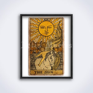 The Sun – Tarot Card print, Major Arcana, Greater Arcana, fortune-telling, mystic symbol, vintage art poster (DIGITAL DOWNLOAD)