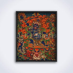 Mahakala - Brahman poder destructivo, protector del Dharma, impresión de arte de la deidad tibetana, budismo, Vajrayana, póster (DESCARGA DIGITAL)