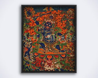 Mahakala - Brahman destructive power, Dharma protector, Tibetan deity art print, Buddhism, Vajrayana, poster (DIGITAL DOWNLOAD)