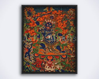 Mahakala - Brahman destructive power, Dharma protector, Tibetan deity art print, Buddhism, Vajrayana, poster (DIGITAL DOWNLOAD)