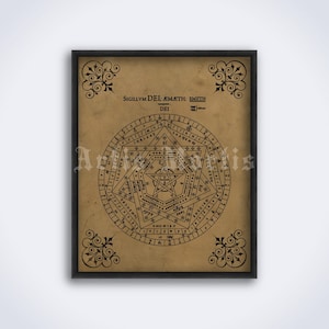 Sigillum Dei Aemeth, Sigil de Ameth símbolo oculto Sello de Dios, impresión mágica, póster (DESCARGA DIGITAL)
