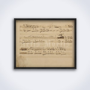 Nocturne by Frederic Chopin 1836 manuscript page, handwritten score print, classical music art, gothic piano music poster (DIGITAL DOWNLOAD)
