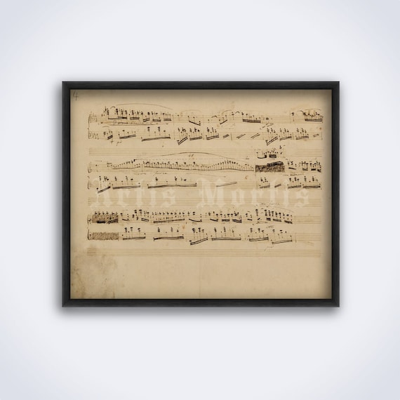 Chopin Nocturne Manuscript Print: Classical Piano Music Poster