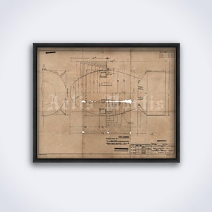 Fat Man Atomic Bomb Diagram Blueprint poster, WWII, World War Nuclear weapon print DIGITAL DOWNLOAD image 1