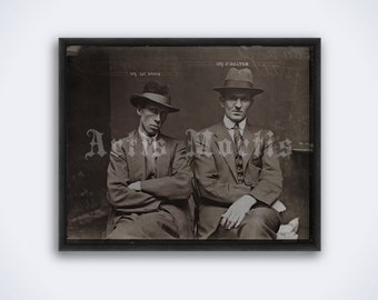 Vintage Sydney gangsters, mugshot – 1920s photo, robber, mafia, true crime print, poster (DIGITAL DOWNLOAD)