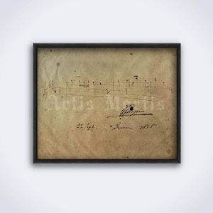 Nocturne No.2 Op.9 by Frederic Chopin - 1835 handwritten score with autograph, classical piano music art, print, poster (DIGITAL DOWNLOAD)