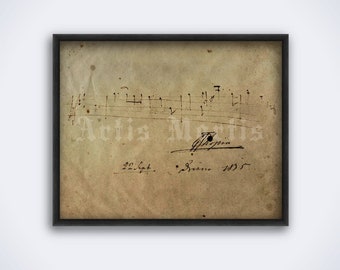 Nocturne No.2 Op.9 by Frederic Chopin - 1835 handwritten score with autograph, classical piano music art, print, poster (DIGITAL DOWNLOAD)